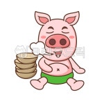 돼지, 배부른, 일러스트, 삽화, 캐릭터, 사진,이미지,일러스트,캘리그라피 - playgiround작가 크라우드픽 - 저작권 걱정 없는 상업용 이미지