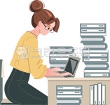 사람, 일하는여자, 여, 노트북, 작가, 사진,이미지,일러스트,캘리그라피 - 낭아트작가 크라우드픽 - 저작권 걱정 없는 상업용 이미지