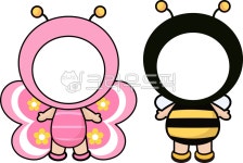 나비, 꿀벌, 벌, 얼굴합성, 유치원얼굴합성, 사진,이미지,일러스트,캘리그라피 - 송방작가 크라우드픽 - 저작권 걱정 없는 상업용 이미지