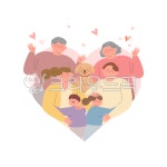 삼대가족, 할머니, 할아버지, 손자, 손녀, 사진,이미지,일러스트,캘리그라피 - 자몽 디자인작가 크라우드픽 - 저작권 걱정 없는 상업용 이미지