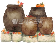 항아리, 장독대, 항아리일러스트, 장독대일러스트, 가을, 사진,이미지,일러스트,캘리그라피 - 52saseyou작가 크라우드픽 - 저작권 걱정 없는... 