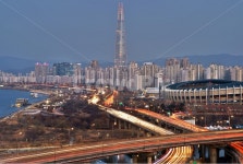 도심풍경, 잠실, 제2롯데월드, 아파트, 잠실종합운동장, 사진,이미지,일러스트,캘리그라피 - Deep bLUE작가 크라우드픽 - 저작권 걱정 없는... 