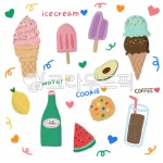 여름, 아이스크림, 굿노트, 굿노트스티커, 오일브러시, 사진,이미지,일러스트,캘리그라피 - Helen13작가 크라우드픽 - 저작권 걱정 없는 상업용... 