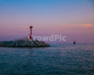 해운대, 등대, 바다, 석양, 보라, 사진,이미지,일러스트,캘리그라피 - 저빙작가 크라우드픽 - 저작권 걱정 없는 상업용 이미지
