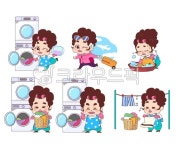 아줌마, 캐릭터, 아줌마캐릭터, 빨래, 세탁, 사진,이미지,일러스트,캘리그라피 - yj23462000작가 크라우드픽 - 저작권 걱정 없는 상업용 이미지