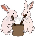 토끼, 떡방아, 방아찧는토끼, 달나라토끼, 추석, 사진,이미지,일러스트,캘리그라피 - Yoony작가 크라우드픽 - 저작권 걱정 없는 상업용 이미지