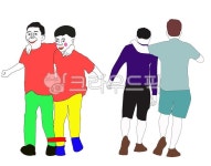 어깨동무, 남성, 게임, person, 사람, 사진,이미지,일러스트,캘리그라피 - 이준성작가 크라우드픽 - 저작권 걱정 없는 상업용 이미지