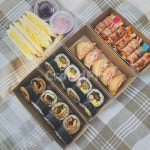도시락, 피크닉, 김밥, 유부초밥, 샌드위치, 사진,이미지,일러스트,캘리그라피 - 껀쏠작가 크라우드픽 - 저작권 걱정 없는 상업용 이미지