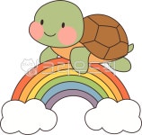 거북이, 무지개, 귀여운, 행복한, 파스텔, 사진,이미지,일러스트,캘리그라피 - 그림그리는쥐선생작가 크라우드픽 - 저작권 걱정 없는 상업용 이미지