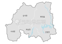 화천군행정지도, 화천군지도, 화천군, 화천, 강원도지도, 사진,이미지,일러스트,캘리그라피 - 짜군작가 크라우드픽 - 저작권 걱정 없는 상업용 이미지
