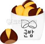 군밤, 겨울간식, 겨울음식, 겨울먹거리, 군밤그림, 사진,이미지,일러스트,캘리그라피 - 띠네 디자인작가 크라우드픽 - 저작권 걱정 없는 상업용... 