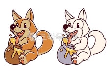 개, 꿀, 개꿀, 캐릭터, 밈, 사진,이미지,일러스트,캘리그라피 - goodenbop작가 크라우드픽 - 저작권 걱정 없는 상업용 이미지