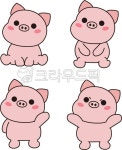 핑크돼지, 분홍돼지, 동물캐릭터, 돼지캐릭터, 앉아있는돼지캐릭터, 사진,이미지,일러스트,캘리그라피 - 벼리작가 크라우드픽 - 저작권 걱정 없는... 