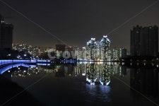 광교호수공원, 야경, 호수, 밤산책, 겨울 사진, 이미지 - Ngnstjq2001작가 가장 한국적인 스톡 사진 - 크라우드픽