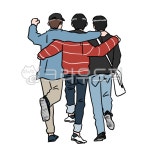 친구들, 팔짱, 어깨동무, 우정, 남자, 사진,이미지,일러스트,캘리그라피 - kamillust작가 크라우드픽 - 저작권 걱정 없는 상업용 이미지