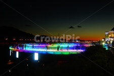 야경, 불빛, 조명, 아라뱃길, 무지개, 사진,이미지,일러스트,캘리그라피 - 포토헌터작가 크라우드픽 - 저작권 걱정 없는 상업용 이미지