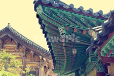 처마, 지붕, 초록색지붕, 기와, 옛날집, 사진,이미지,일러스트,캘리그라피 - 이겸작가 크라우드픽 - 저작권 걱정 없는 상업용 이미지