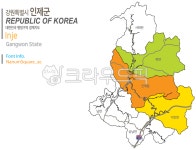 강원도, 지도, map, 우리나라지도, 행정구역, 사진,이미지,일러스트,캘리그라피 - 오디리작가 크라우드픽 - 저작권 걱정 없는 상업용 이미지