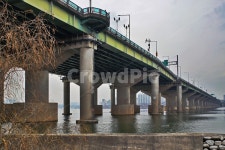 잠실대교, 잠실, 한강다리, 한강, 둑, 사진,이미지,일러스트,캘리그라피 - Deep bLUE작가 크라우드픽 - 저작권 걱정 없는 상업용 이미지