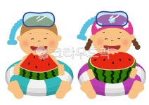 여름, 과일, 튜브, 어린이, 아이들, 사진,이미지,일러스트,캘리그라피 - new7draw작가 크라우드픽 - 저작권 걱정 없는 상업용 이미지