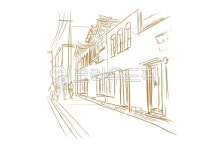 어반스케치, 한옥마을, 스케치, 흑백, 드로잉, 사진,이미지,일러스트,캘리그라피 - bibi1130작가 크라우드픽 - 저작권 걱정 없는 상업용 이미지