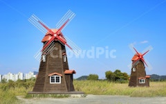 풍차, 갈대밭, 가을, 하늘, 들판, 사진,이미지,일러스트,캘리그라피 - mimotong작가 크라우드픽 - 저작권 걱정 없는 상업용 이미지