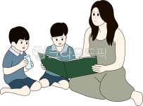 가족독서, 엄마와아이, 독서시간, 책읽기, 가족일러스트, 사진,이미지,일러스트,캘리그라피 - 여우꼬리별작가 크라우드픽 - 저작권 걱정 없는... 