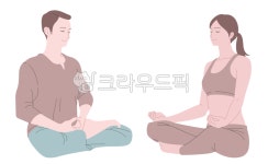 명상, 요가, meditation, 커플, 사람, 사진,이미지,일러스트,캘리그라피 - knocknock작가 크라우드픽 - 저작권 걱정 없는 상업용 이미지