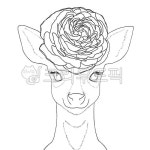 선화, 라인드로잉, 채색도안, 컬러링도안, 사슴, 사진,이미지,일러스트,캘리그라피 - phpeace3작가 크라우드픽 - 저작권 걱정 없는 상업용 이미지