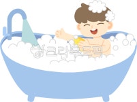 목욕하는어린이, 목욕하는아이, 목욕하는아이일러스트, 거품목욕, 어린이집, 사진,이미지,일러스트,캘리그라피 - byeotnyu작가 크라우드픽... 
