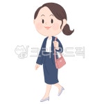 캐릭터, 여성, 여자, 걷는, 회사원, 사진,이미지,일러스트,캘리그라피 - 는지작가 크라우드픽 - 저작권 걱정 없는 상업용 이미지