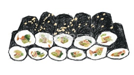꼬마김밥, 김밥, 분식, 분식그림, 김밤그림, 사진,이미지,일러스트,캘리그라피 - kokkokii작가 크라우드픽 - 저작권 걱정 없는 상업용 이미지