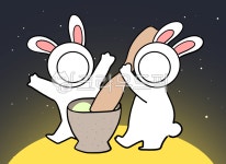 달토끼, 토끼, 떡방아, 떡, 시루, 사진,이미지,일러스트,캘리그라피 - 리이샤작가 크라우드픽 - 저작권 걱정 없는 상업용 이미지