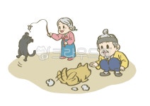 전래동화, 개와고양이, 할아버지, 할머니, 비단옷, 사진,이미지,일러스트,캘리그라피 - goatbeer작가 크라우드픽 - 저작권 걱정 없는 상업용... 