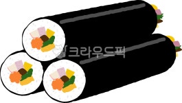 김밥, 김밥세줄, 김밥일러스트, 분식, 간식, 사진,이미지,일러스트,캘리그라피 - MON2작가 크라우드픽 - 저작권 걱정 없는 상업용 이미지