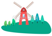 풍자vector, 풍차, 빨간색풍차, 풍차일러스트, 숲속, 사진,이미지,일러스트,캘리그라피 - 쏠랑 ssollang작가 크라우드픽 - 저작권 걱정 없는... 