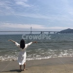 바다, 만세, 여자, 소녀, 흰원피스, 사진,이미지,일러스트,캘리그라피 - 지니쟈나작가 크라우드픽 - 저작권 걱정 없는 상업용 이미지