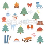 겨울, 겨울아이콘, 겨울시즌일러스트, 겨울방학, 트리, 사진,이미지,일러스트,캘리그라피 - 오늘의주은작가 크라우드픽 - 저작권 걱정 없는 상업용... 