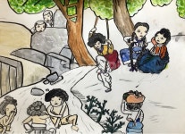 단오풍정, 한복, 그림, 나무, 민화, 사진,이미지,일러스트,캘리그라피 - leeksphoto작가 크라우드픽 - 저작권 걱정 없는 상업용 이미지