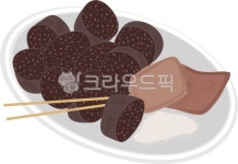 순대, 순대일러스트, 분식, 길거리음식, 포장마차메뉴, 사진,이미지,일러스트,캘리그라피 - MON2작가 크라우드픽 - 저작권 걱정 없는 상업용 이미지