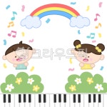 유치원, 음악학원, 음표, 어린이, 무지개, 사진,이미지,일러스트,캘리그라피 - 11_1111작가 크라우드픽 - 저작권 걱정 없는 상업용 이미지