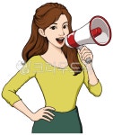 메가폰, 확성기, 메가폰일러스트, 확성기일러스트, 여자일러스트, 사진,이미지,일러스트,캘리그라피 - taya27lv작가 크라우드픽 - 저작권 걱정... 