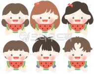 여름, 수박, 수박어린이, 수박먹는아이, 수박먹는어린이, 사진,이미지,일러스트,캘리그라피 - nanmaneho작가 크라우드픽 - 저작권 걱정 없는... 