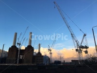 constructioncrane, 건설크레인, 화력발전소, powerplant, 배터시, 사진,이미지,일러스트,캘리그라피 - Nkdw6893작가 크라우드픽 - 저작권... 