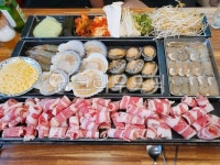 해물삼합구이, 해물삼합, 삼합, 우삼겹, 차돌박이, 사진,이미지,일러스트,캘리그라피 - 먹방작가 크라우드픽 - 저작권 걱정 없는 상업용 이미지