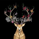 deer, 사슴, flower, 꽃, 일러스트, 사진,이미지,일러스트,캘리그라피 - MOH작가 크라우드픽 - 저작권 걱정 없는 상업용 이미지