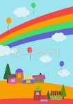 풍선, 무지개, 마을, 집, 나무, 사진,이미지,일러스트,캘리그라피 - 332작가 크라우드픽 - 저작권 걱정 없는 상업용 이미지