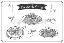 파스타피자, 파스타, 피자, 숟가락, 포크, 사진,이미지,일러스트,캘리그라피 - 차오른 노란달작가 크라우드픽 - 저작권 걱정 없는 상업용 이미지