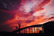 붉은노을, 노을, 하늘, 붉음, 일몰, 사진,이미지,일러스트,캘리그라피 - 1991pic작가 크라우드픽 - 저작권 걱정 없는 상업용 이미지