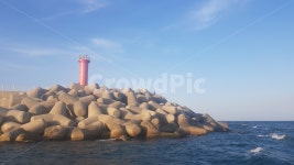 바다, 등대, 테트라포트, 하늘, 방파제, 사진,이미지,일러스트,캘리그라피 - Np2no작가 크라우드픽 - 저작권 걱정 없는 상업용 이미지